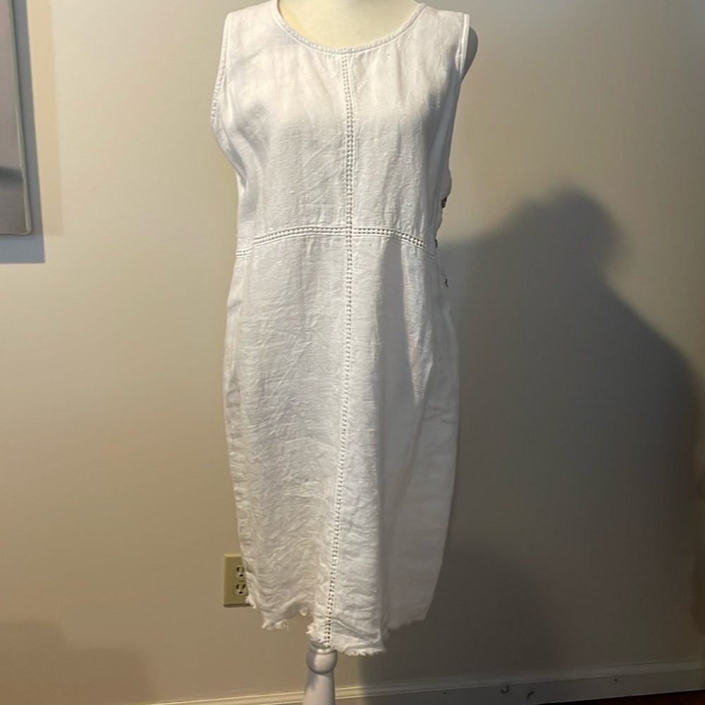 Johnny Was white linen dress lg